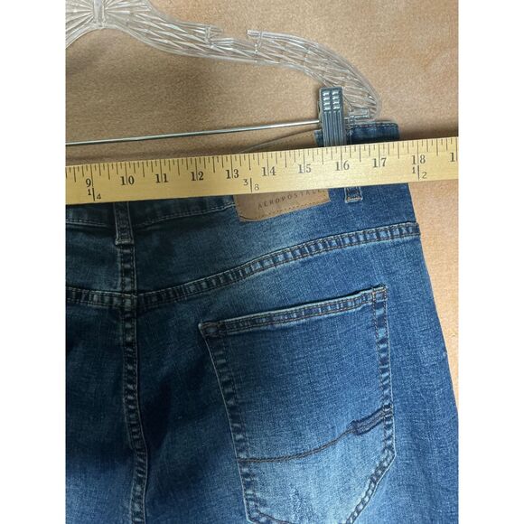 AEROPOSTALE Mens Super Skinny Jeans Blue Wash Stretch Denim Size 40x30 - Picture 5 of 8